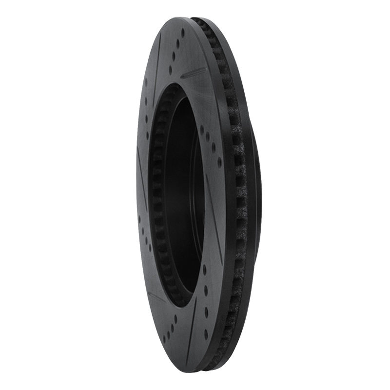 Toyota Corolla Brake Rotor (1) - Front Right - R1 Concepts - Drilled & Slotted - Black - `19-`25